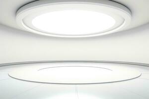 Abstract futuristic architecture background, Minimal technology white backdrop, Generative AI illustration photo