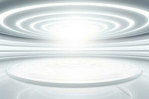 Abstract futuristic architecture background, Minimal technology white backdrop, Generative AI illustration photo