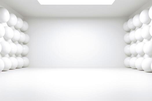 Abstract futuristic architecture background, Minimal technology white backdrop, Generative AI illustration photo