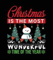 Christmas is the most wonderful time of the year, Christmas t-shirt, banner design vector