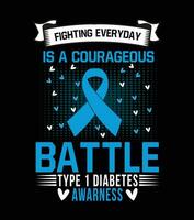 Diabetes Awareness T Shirt, Banner Design Vector