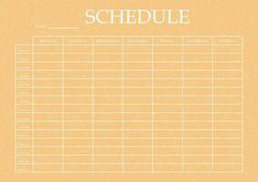 Creative pastel colored schedule template. Abstract background blank printable schedule sheet vector