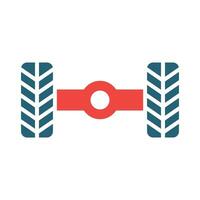Wheel Alignment Vector Glyph Two Color Icon For Personal And Commercial Use.