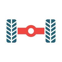 Wheel Alignment Vector Glyph Two Color Icon For Personal And Commercial Use.