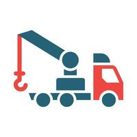 Tow Truck Vector Glyph Two Color Icon For Personal And Commercial Use.