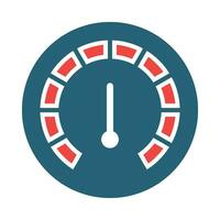 Tachometer Vector Glyph Two Color Icon For Personal And Commercial Use.