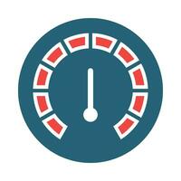 Tachometer Vector Glyph Two Color Icon For Personal And Commercial Use.