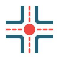 Crossroad Vector Glyph Two Color Icon For Personal And Commercial Use.