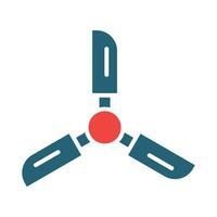 Ceiling Fan Vector Glyph Two Color Icon For Personal And Commercial Use.