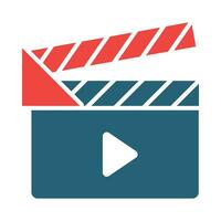 Clapper Board Vector Glyph Two Color Icon For Personal And Commercial Use.