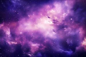 AI Generative. Space background with realistic nebula and shining stars. Colorful cosmos with stardust. Magic color galaxy. Infinite universe and starry night. Horizontal illustration photo