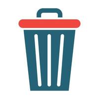 Recycle Bin Vector Glyph Two Color Icon For Personal And Commercial Use.