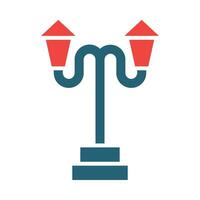 Street Lamp Vector Glyph Two Color Icon For Personal And Commercial Use.