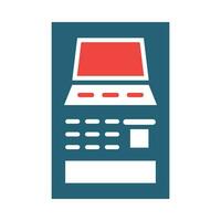 Atm Machine Vector Glyph Two Color Icon For Personal And Commercial Use.