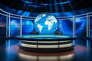 News Anchors and Globe photo