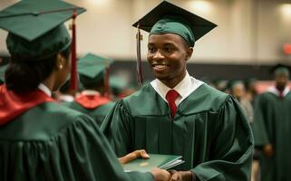 Students getting diploma photo