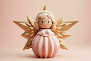 Christmas Angel isolated on a pastel background photo