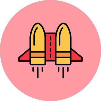 icono de vector de mochila propulsora