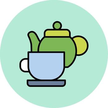 té conjunto vector icono