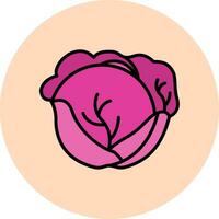 Red Cabbage Vector Icon