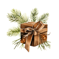 waterverf Kerstmis cadeaus clip art, Kerstmis waterverf presenteert. ai gegenereerd. png