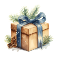 aquarelle Noël cadeaux clipart, Noël aquarelle présente. ai généré. png