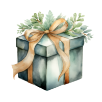 aquarelle Noël cadeaux clipart, Noël aquarelle présente. ai généré. png