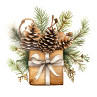 waterverf Kerstmis cadeaus clip art, Kerstmis waterverf presenteert. ai gegenereerd. png