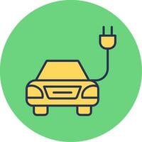 icono de vector de coche eléctrico