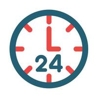 24 Hours Vector Glyph Two Color Icon For Personal And Commercial Use.
