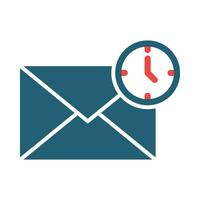 Express Mail Vector Glyph Two Color Icon For Personal And Commercial Use.