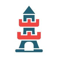 Tower Vector Glyph Two Color Icon For Personal And Commercial Use.