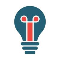 Light Bulb Vector Glyph Two Color Icon For Personal And Commercial Use.
