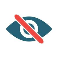 Visibility Off Vector Glyph Two Color Icon For Personal And Commercial Use.