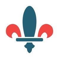 Fleur de lis Vector Glyph Two Color Icon For Personal And Commercial Use.