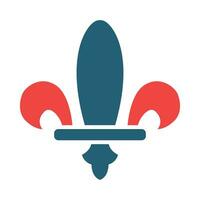 Fleur de lis Vector Glyph Two Color Icon For Personal And Commercial Use.