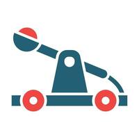 Catapult Vector Glyph Two Color Icon For Personal And Commercial Use.