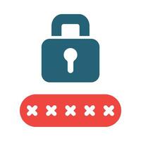 Security Pin Vector Glyph Two Color Icon For Personal And Commercial Use.
