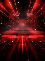 Ai Generative Backdrop Red Spotlights For Flyers, Banner and Backgrounds realistic image ultra hd high design photo