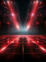 Ai Generative Backdrop Red Spotlights For Flyers, Banner and Backgrounds realistic image ultra hd high design photo