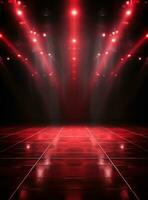 Ai Generative Backdrop Red Spotlights For Flyers, Banner and Backgrounds realistic image ultra hd high design photo