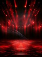 Ai Generative Backdrop Red Spotlights For Flyers, Banner and Backgrounds realistic image ultra hd high design photo