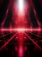 Ai Generative Backdrop Red Spotlights For Flyers, Banner and Backgrounds realistic image ultra hd high design photo