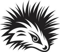 Porcupine Quill Abstract Logo Porcupine Spike Signature Badge vector