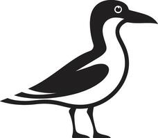 Elegant Legacy Seagull Symbol in Vector Onyx Intrigue Black Seagull Design Icon