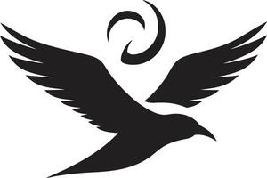 Regal Resonance Unveiled Black Emblem in Seagull Sculpted Serenity Seagull Icon in Vector