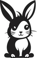 Rabbit Silhouette Badge of Distinction Vintage Black Bunny Insignia vector