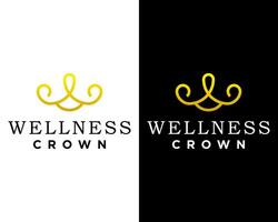 Letter W monogram crown logo design. vector