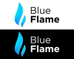 Geometric blue flame industry logo design. vector