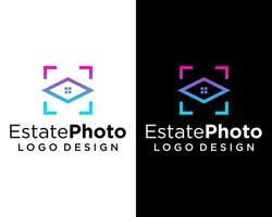 Real estate camera photography logo design. vector